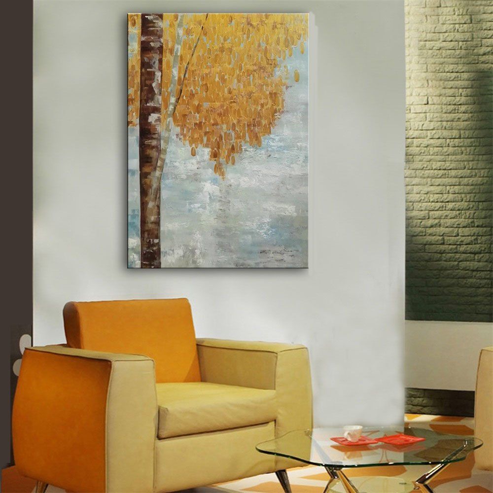 

Special Design Frameless Paintings The Tree of Autumn Print, Orange gold