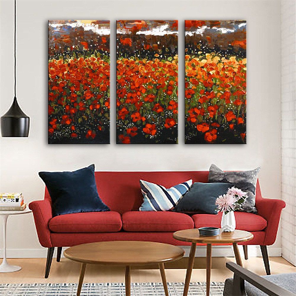 

Special Design Frameless Paintings Flowers blooming Print 3PCS, Multi