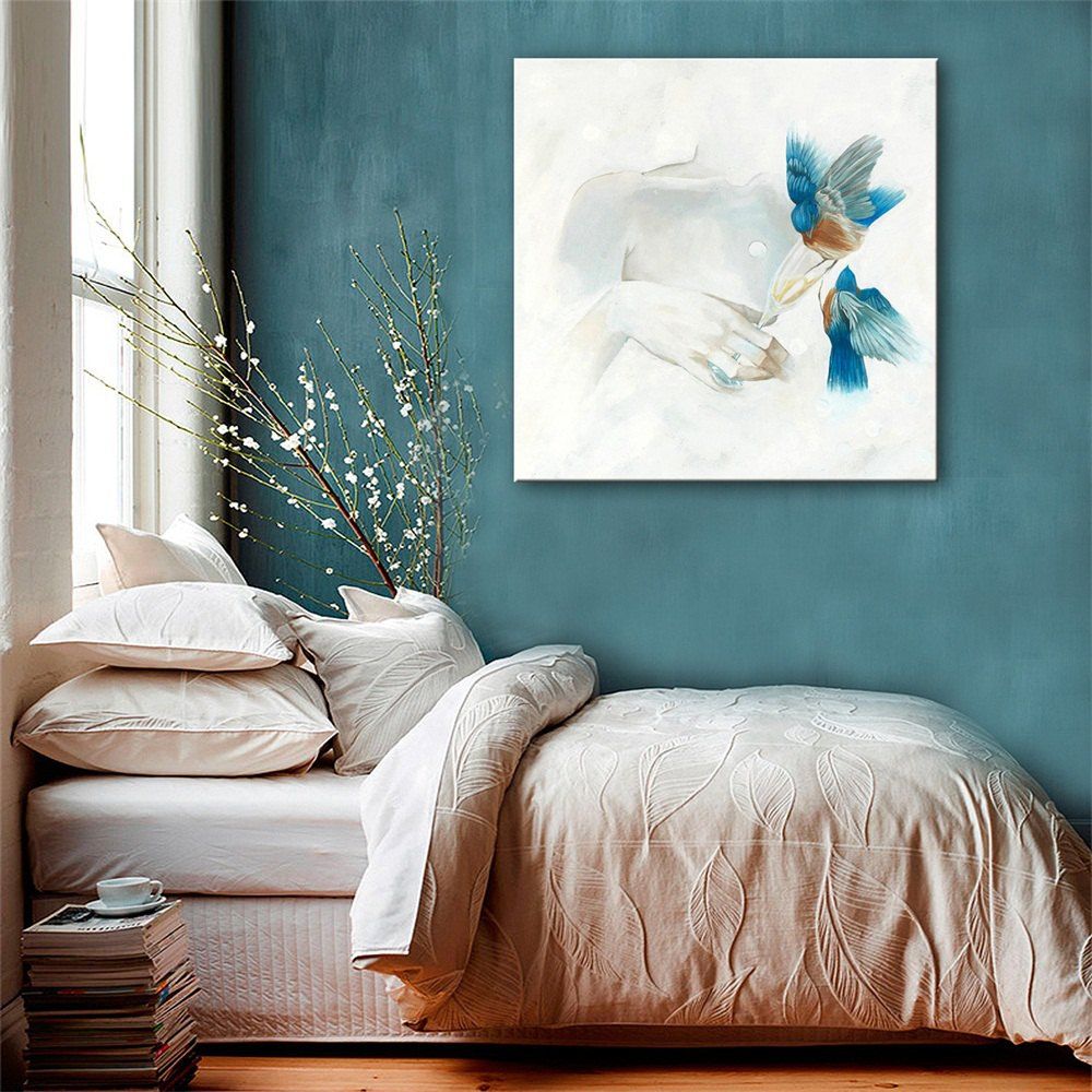 

Special Design Frameless Paintings Blue Bird Print, Multi