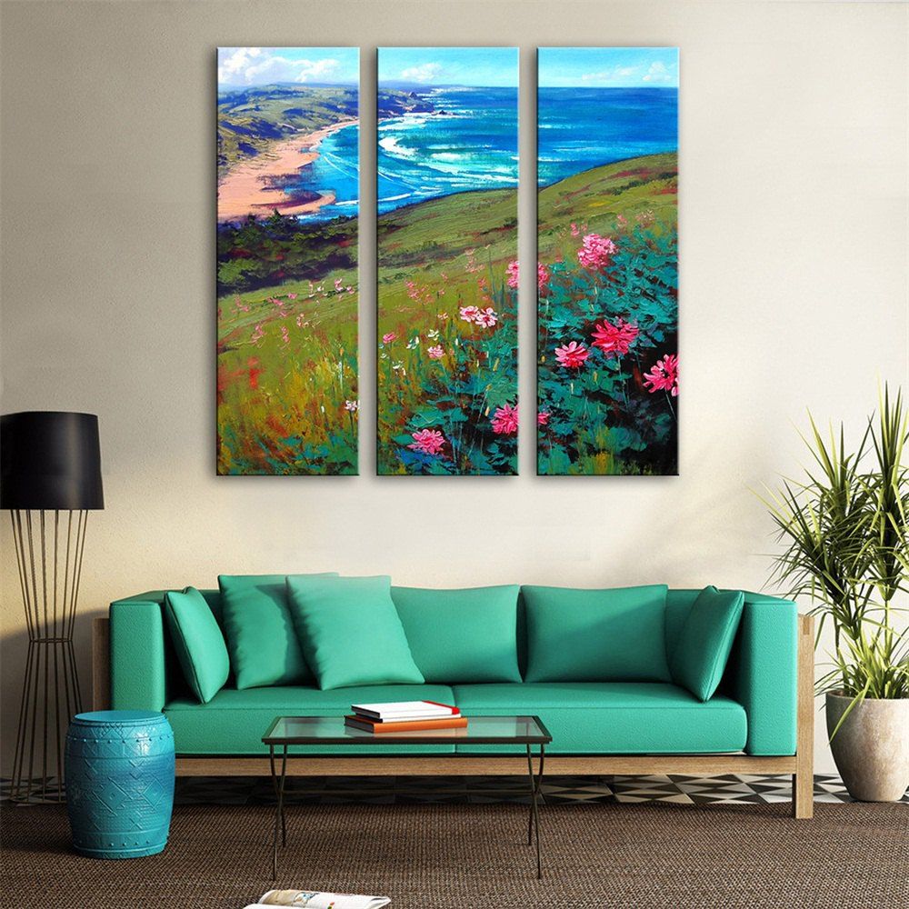 

Special Design Frameless Paintings Beautiful Island Print 3PCS, Multi