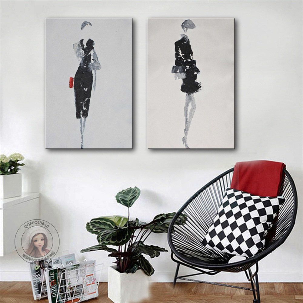 

Special Design Frameless Paintings Grace Print 2PCS, Smokey gray