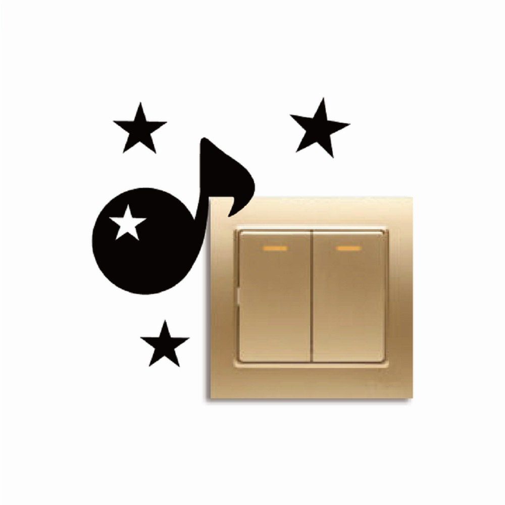 

Personalized Musical Note Light Switch Creative Vinyl Wall Sticker Bedroom Decor, Black