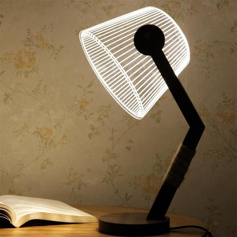 

Creative Solid Wood Desk Lamp for 3D Stereoscopic Vision, Warm white