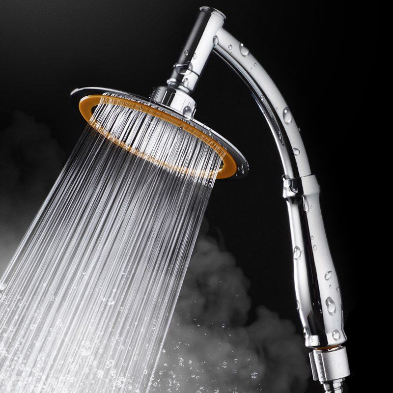 

Bathroom Rainfall Ionic Nano Shower Head Round Chrome Ultra-Thin, Silver