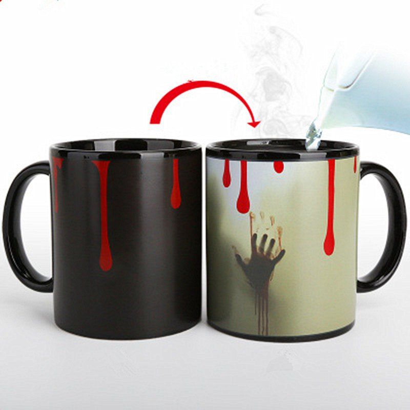 

Ghost Heat Sensitive Mug Color Changing Discoloration Ceramic Cup, Multi