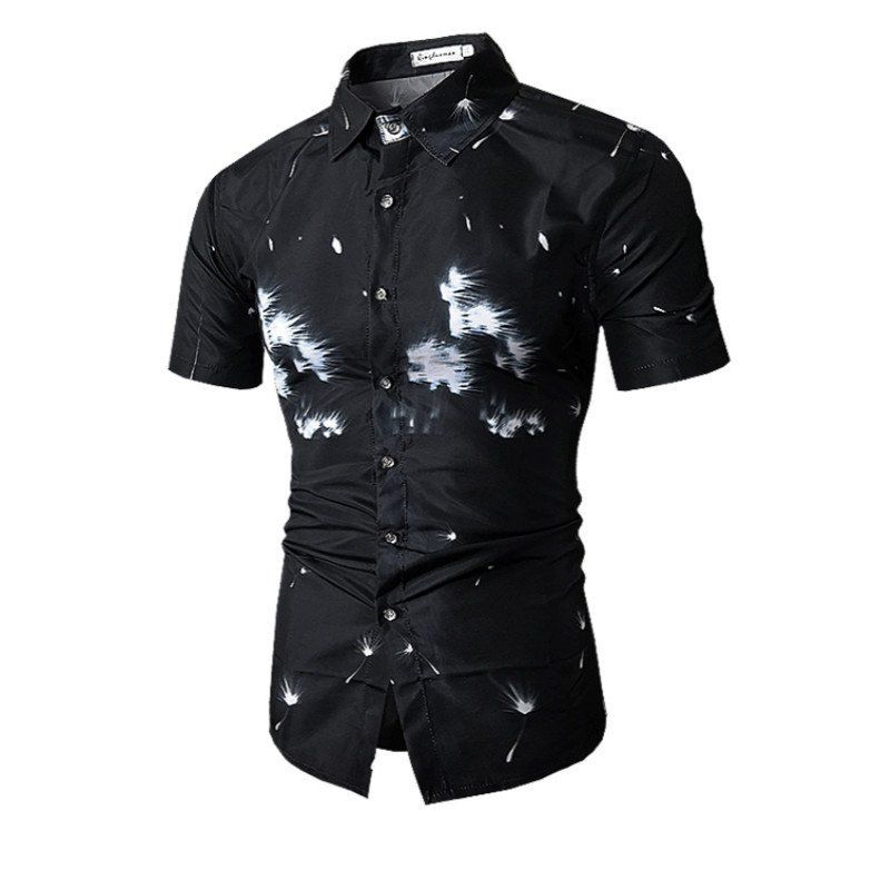 

Dandelion Printing Men's Short Sleeve Shirt, Black