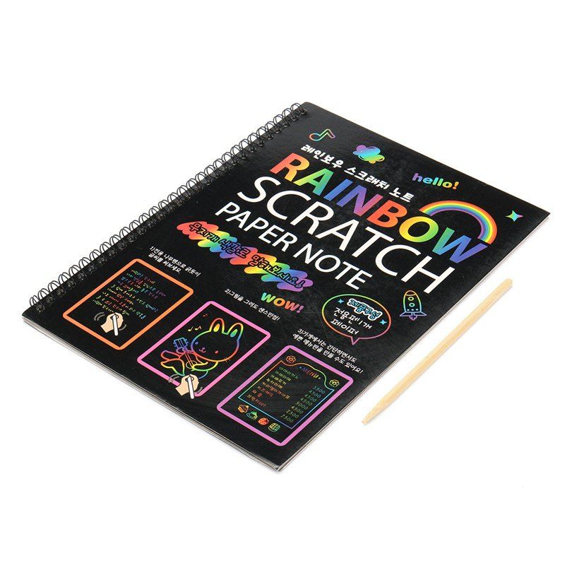 

Rainbow Scratch Paper Painting DIY Children Educational Toy, Black
