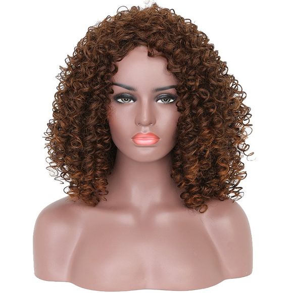 Perruque synthétique Afro bouclée courte de cheveux de mode de Brown pour l'Afro-américain - marron foncé 14INCH