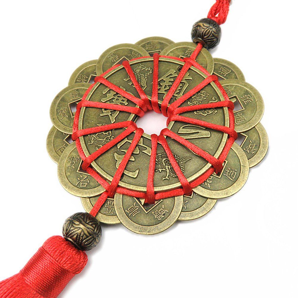 

Copper Coin Red Rope Pendant, Bronze