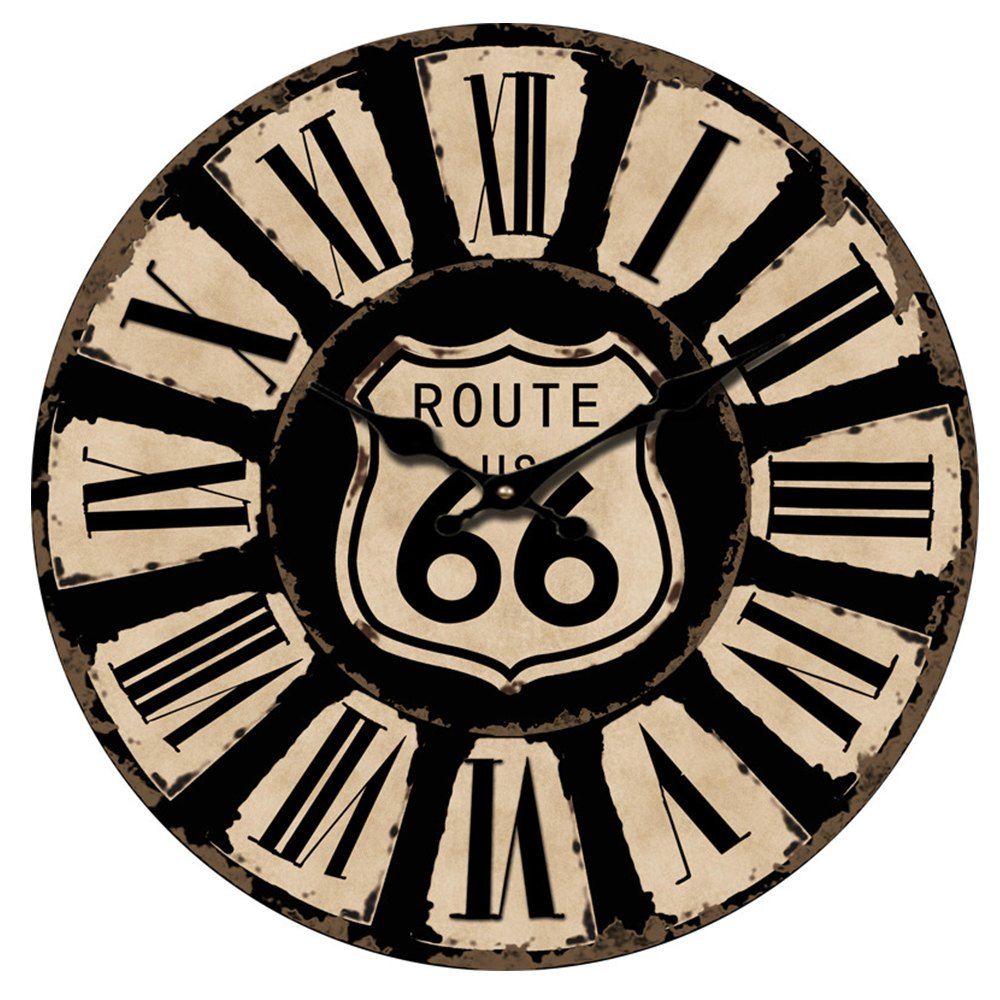

Retro Creative Wooden Wall Clock, Black