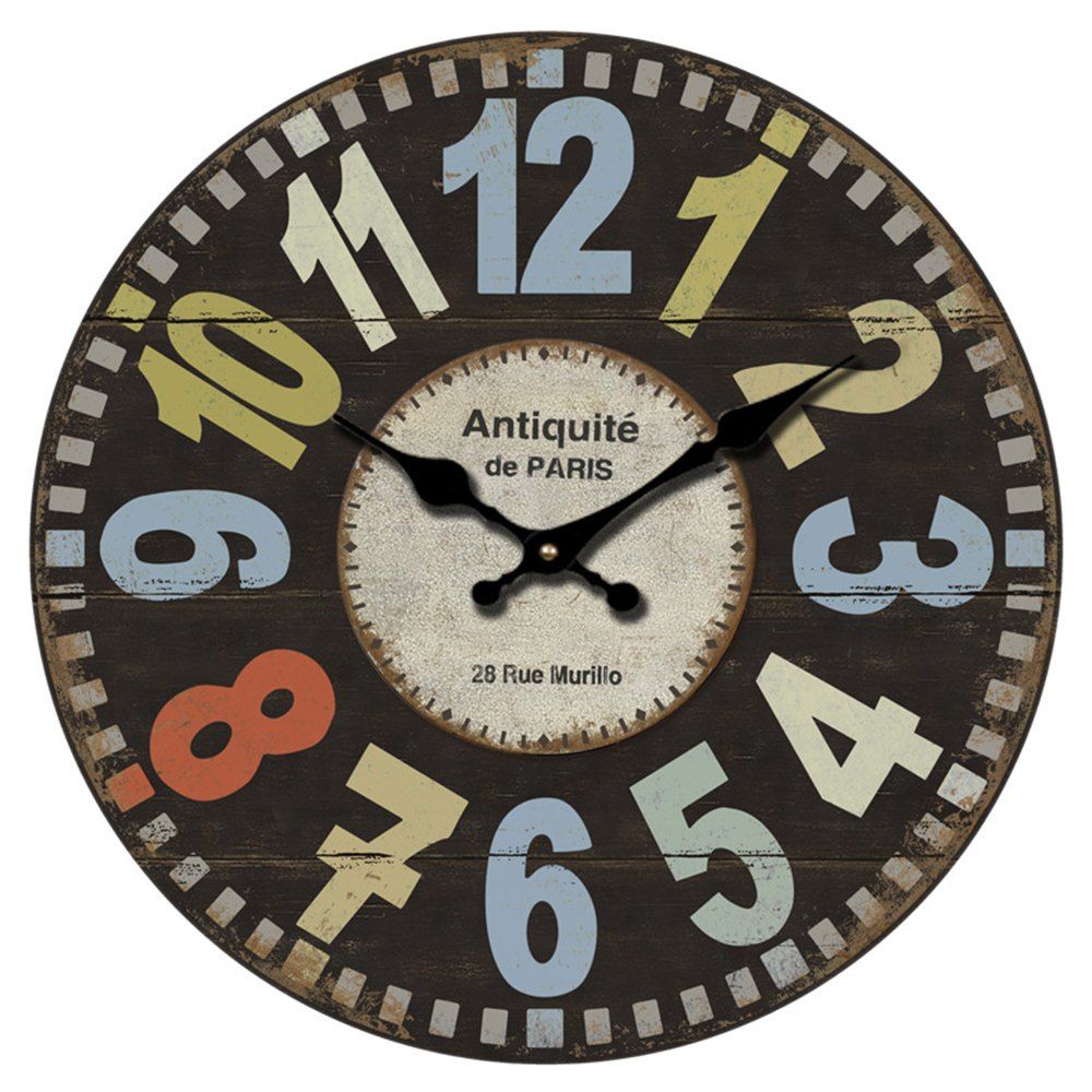 

Retro Creative Wooden Wall Clock, Taupe