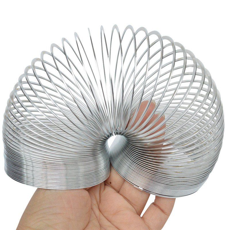 

Funny Gadgets Classic Stress-relieve Copper Magic Slinky Metal Rainbow, Silver