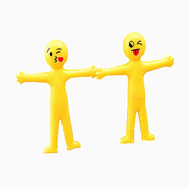 

Creative Soft Glue Small Yellow Person Smiling Face Can Stretch Out Toy 2PCS