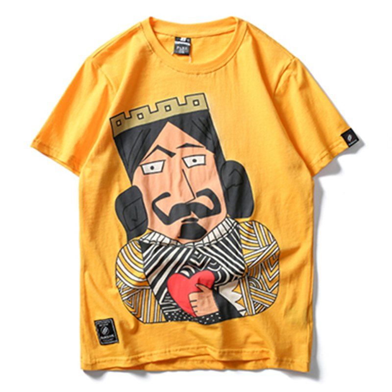 

Men's King Print Short Sleeve T-shirt, Bright yellow