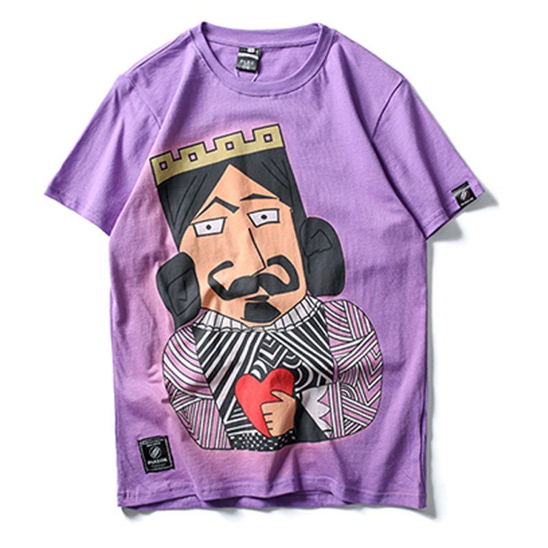 

Men's King Print Short Sleeve T-shirt, Medium purple