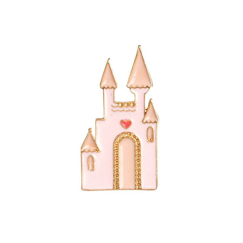 

Fashion Accessories Pink Girl Dream Castle Cartoon Brooch, Pink bubblegum