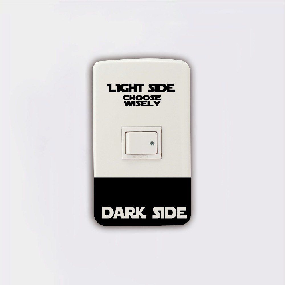 

Dark Light Side Personality Switch Sticker Room Wall Decal, Black