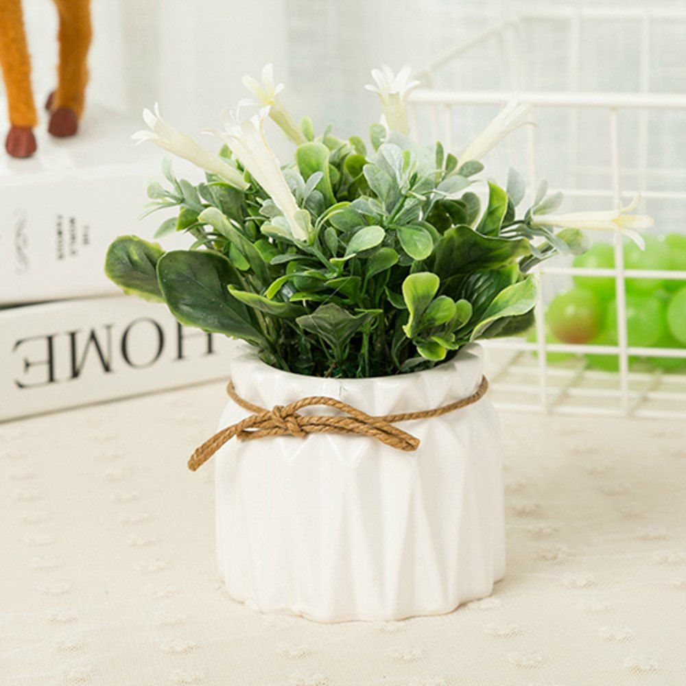 

WX-B26 Pastoral Home Decoration Ornament Morning Glory Potted Plant, White
