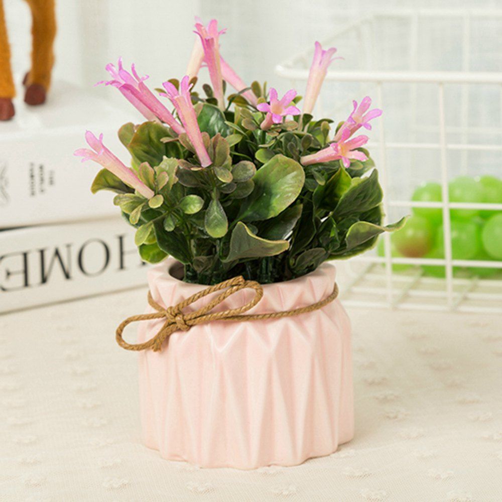 

WX-B26 Pastoral Home Decoration Ornament Morning Glory Potted Plant, Pink