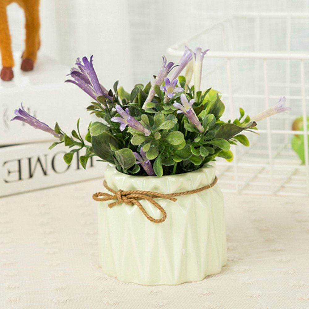 

WX-B26 Pastoral Home Decoration Ornament Morning Glory Potted Plant, Purple