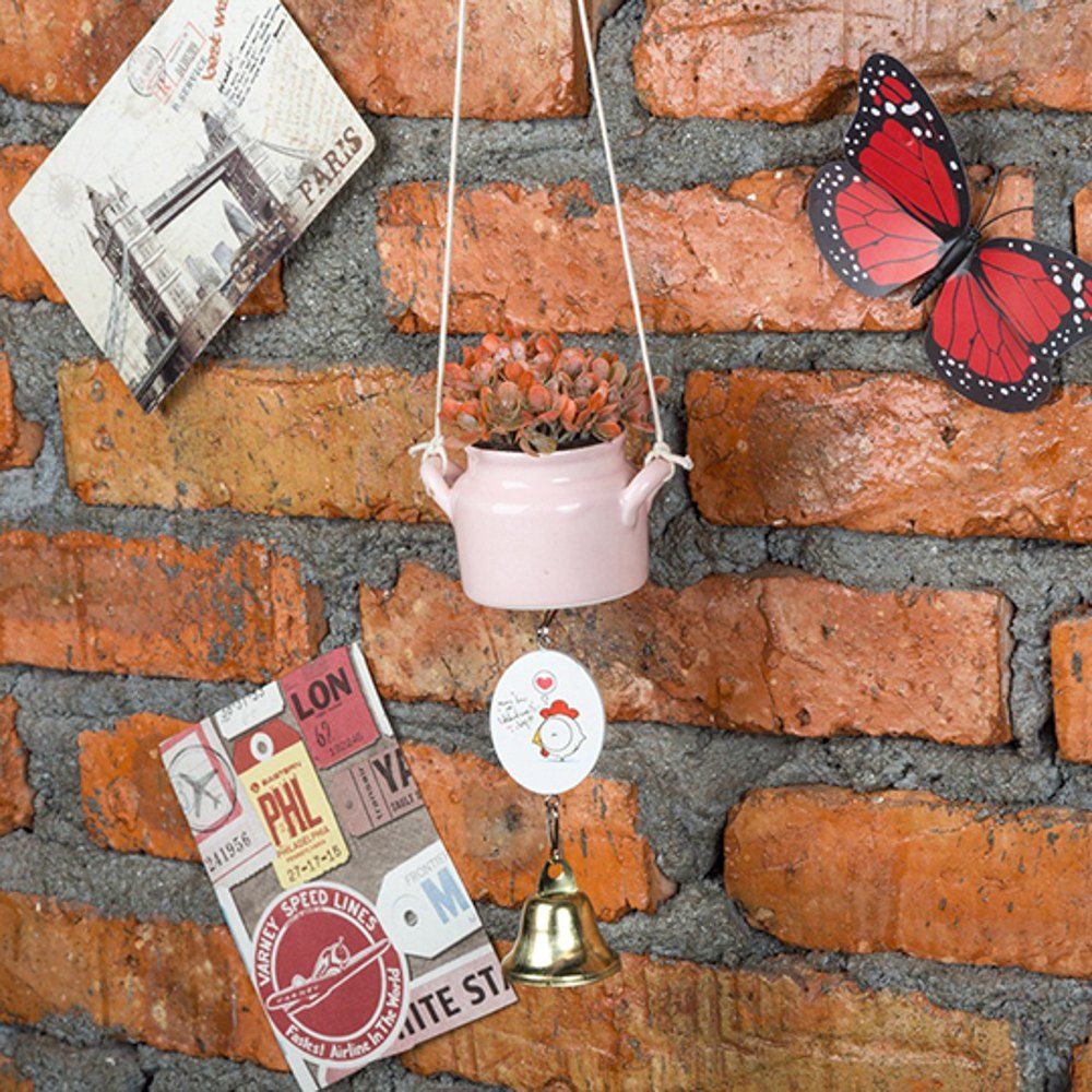 

WX-C29-1705 Home Decoration Ceramic Pot Wind Chime, Pink