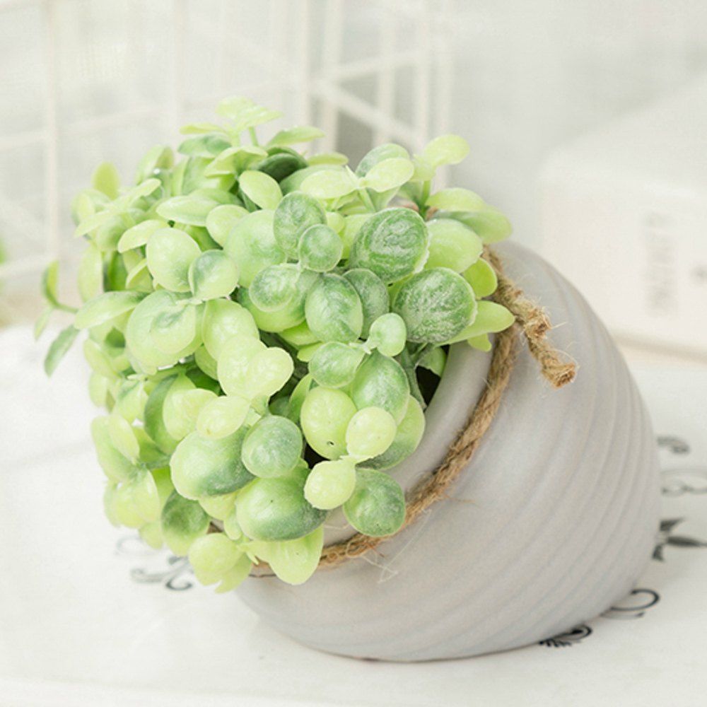 

WX-C32-1726 Home Garden Decoration Ceramic Green Leaf Pot, White