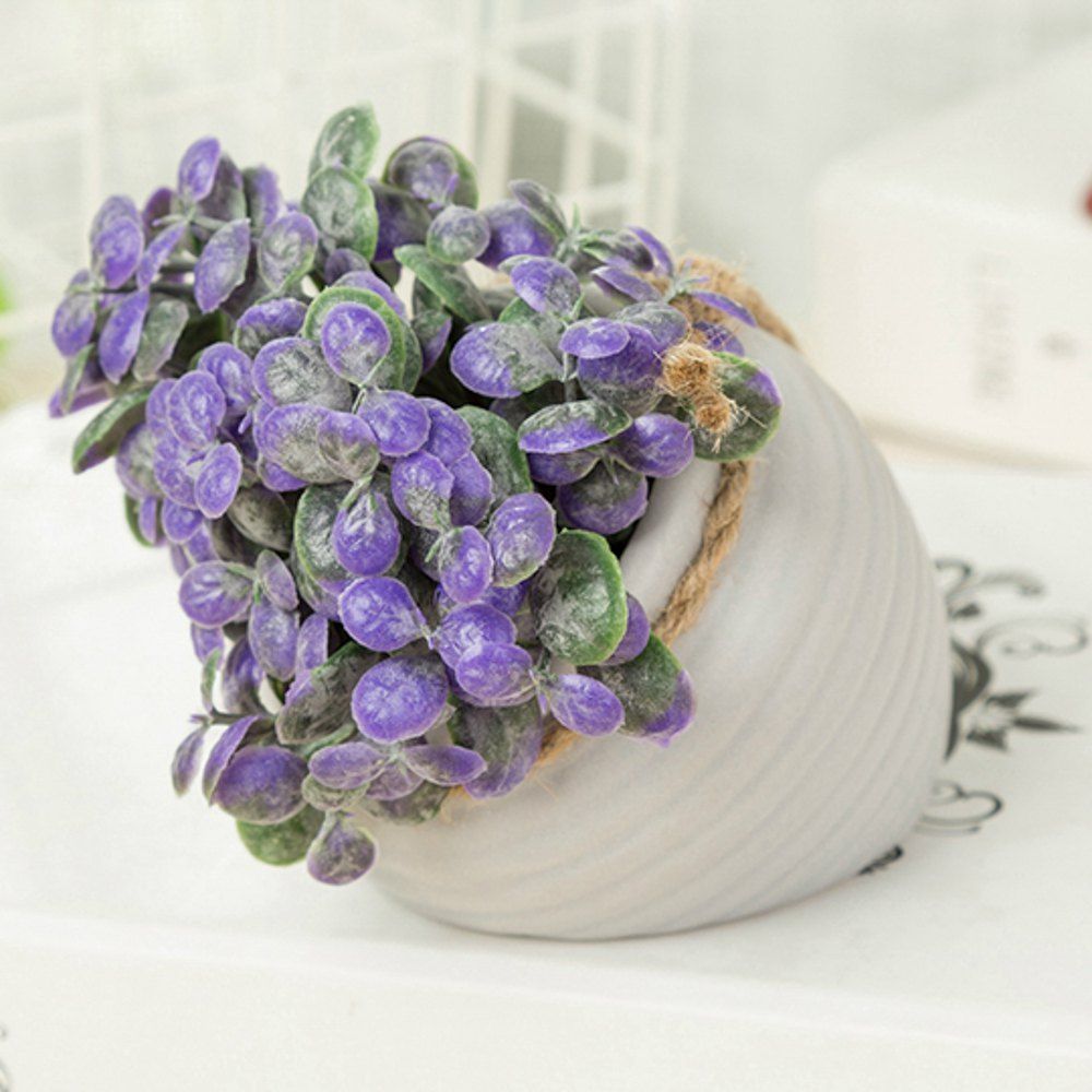 

WX-C32-1726 Home Garden Decoration Ceramic Green Leaf Pot, Violet