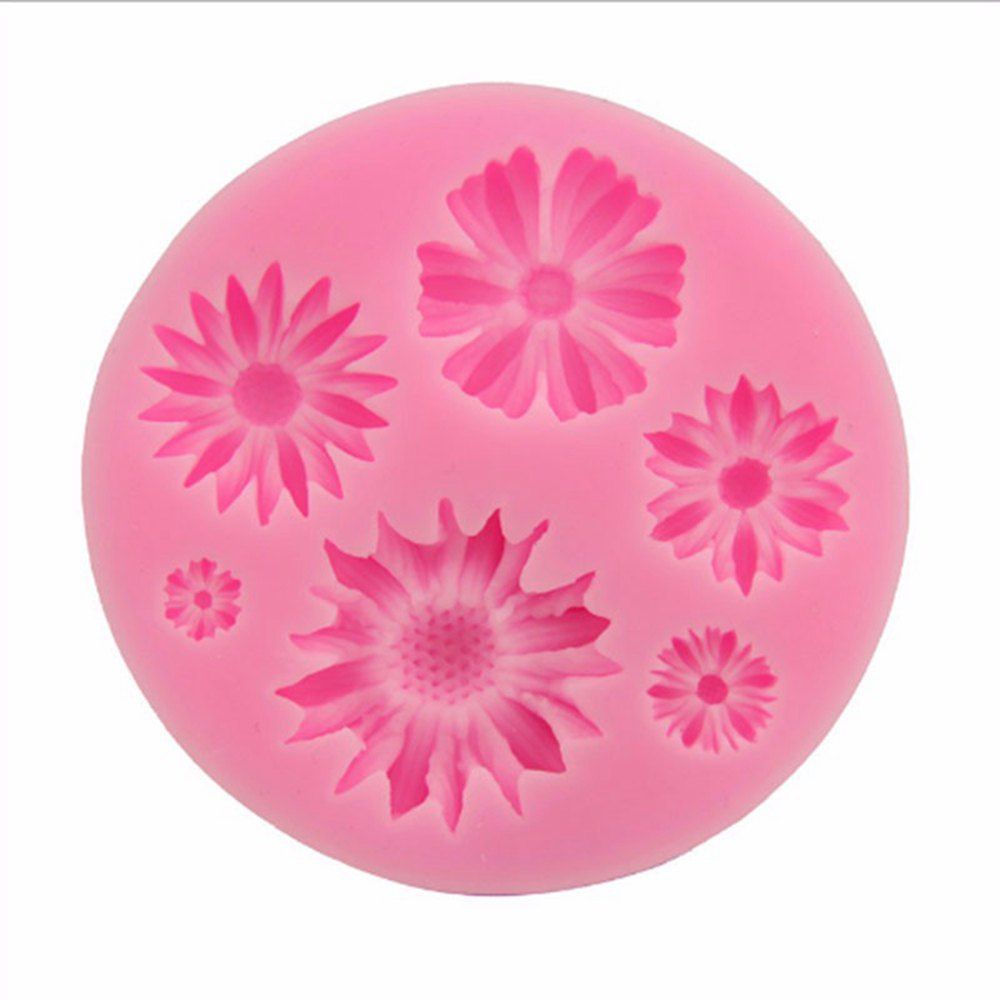 

DIY Daisy Flower Silicone Mold Fondant Cake Cookie Biscuit Sugarcraft Tool, Pink