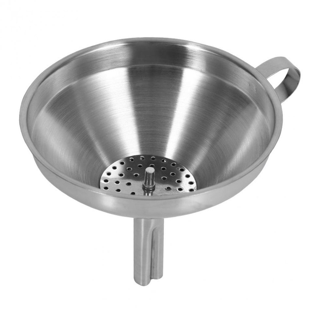 

12CM Stainless Steel Funnel Transferring of Liquid Fluid Dry Ingredients Powder, Silver