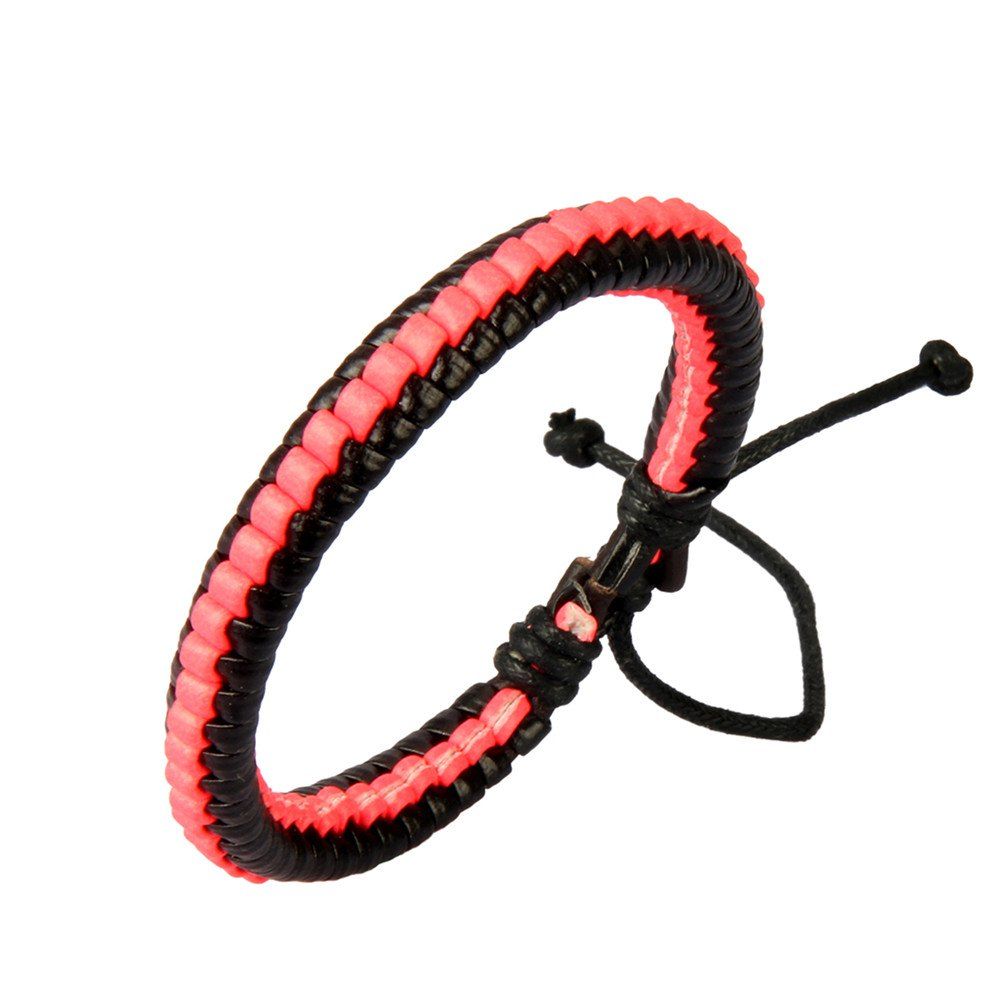 

Fashion Ornament Weave Multi Color Rope Bracelet, Rose red