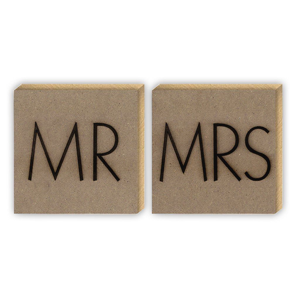 

2PCS Wedding Decoration Gift MR MR Lettering Wooden, Burlywood