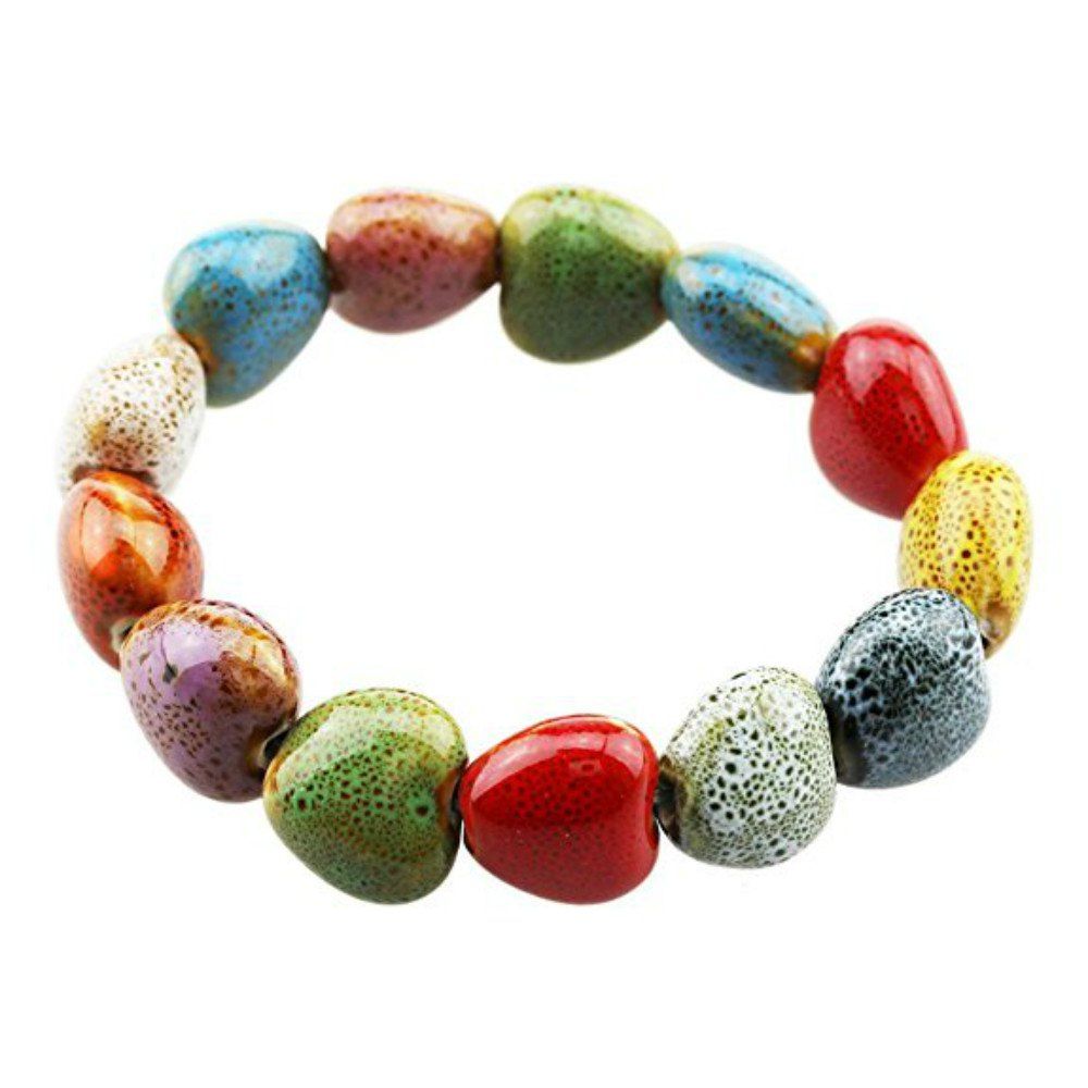 

Hand-Woven Ceramic Bracelet, Multi-a