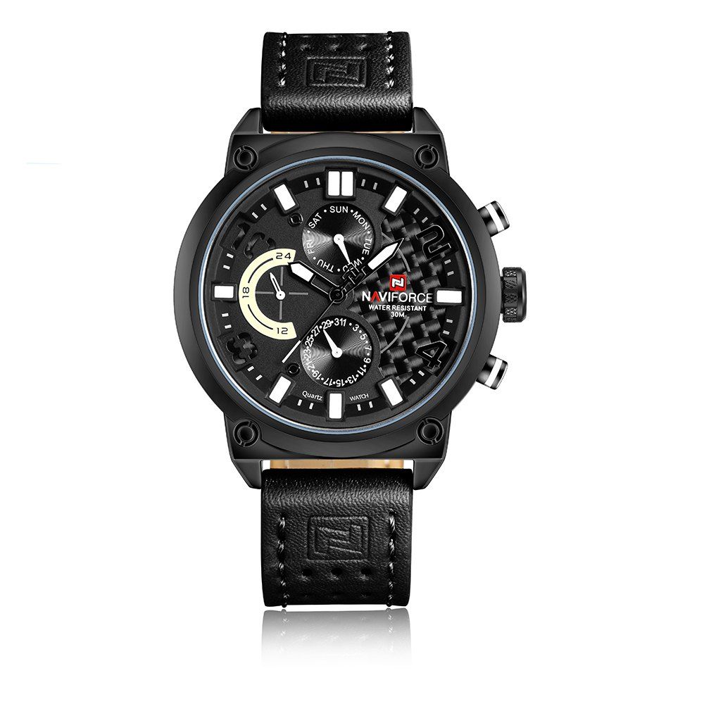 

Naviforce Luxury Leather Band Men Sports Wristwatch, White
