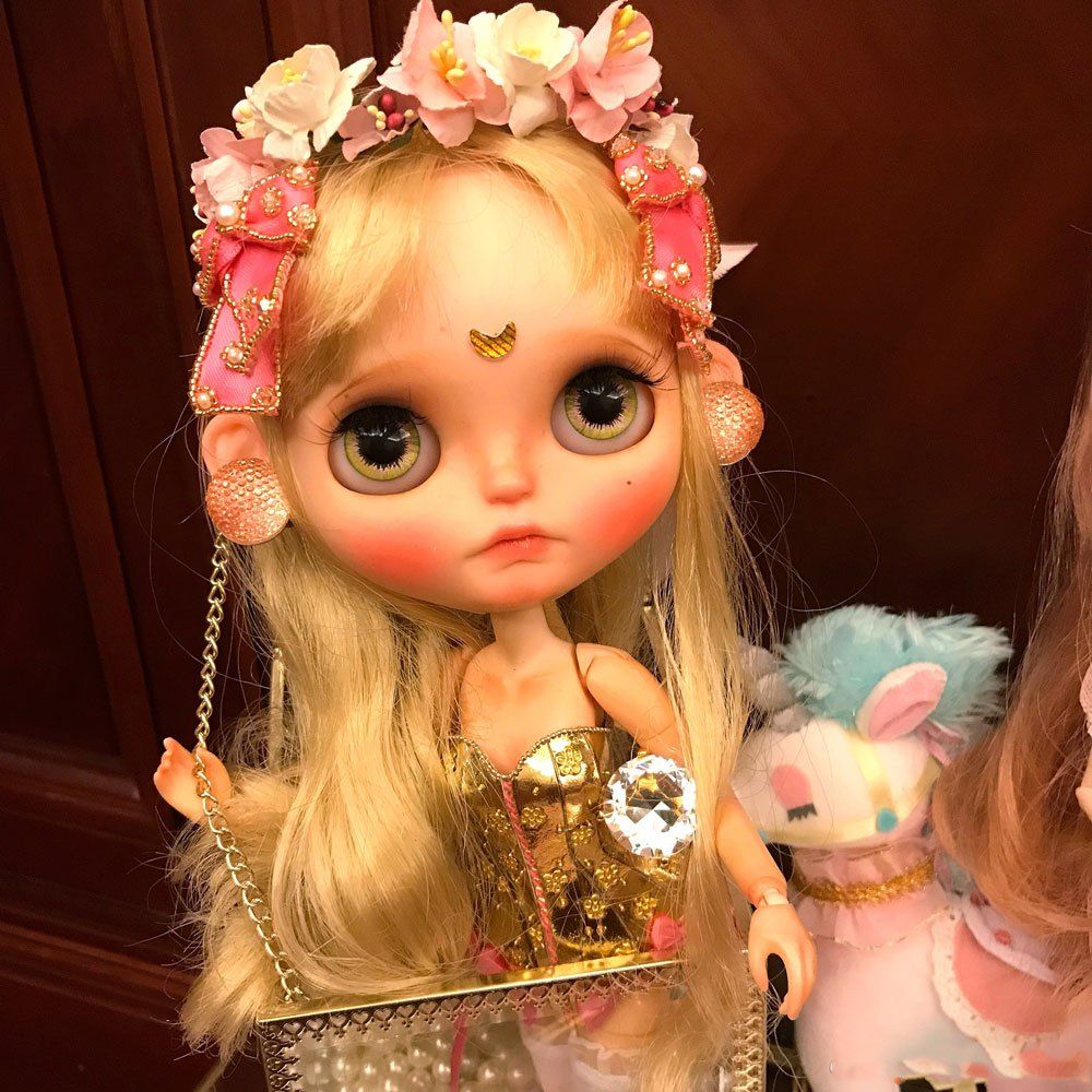 

Blythe Doll 1/6 of Gold and Silver Dresses Cute Girls Boutique Gifts, Orange gold