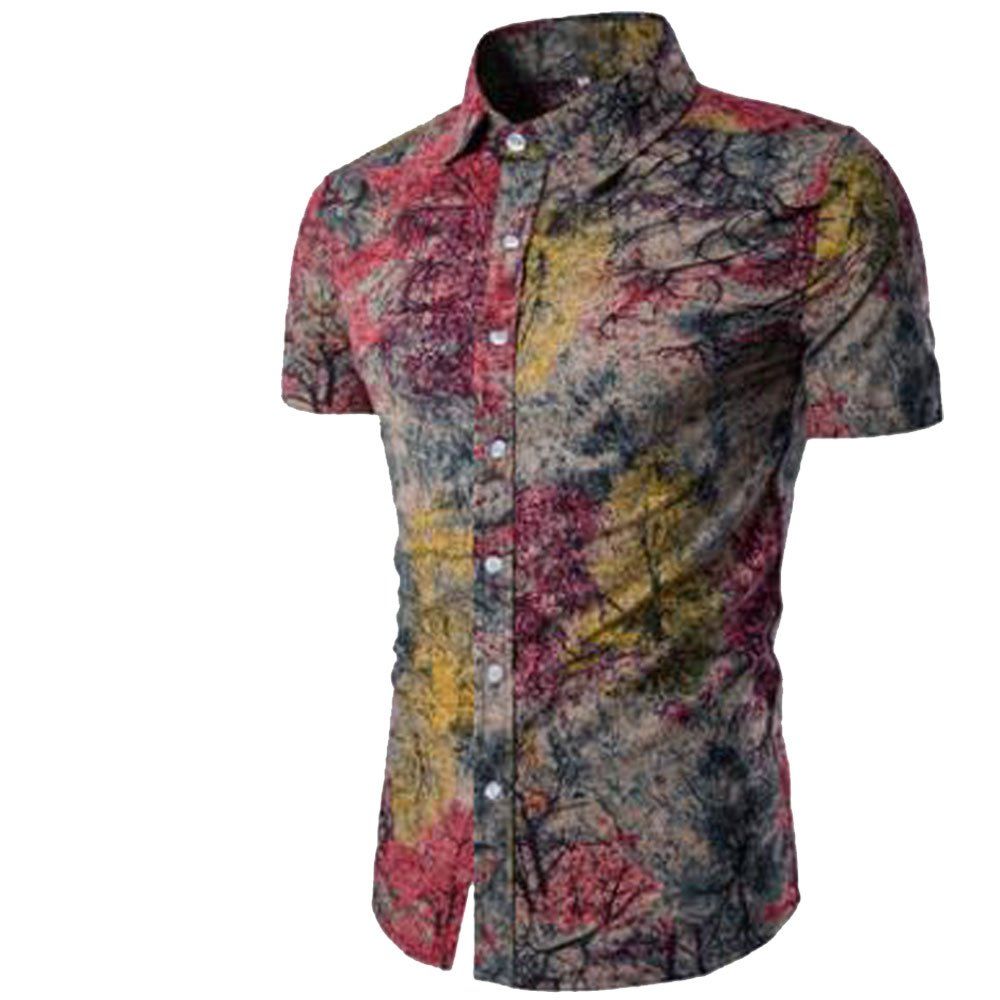 

Men's Summer Short Sleeves Fashion Shirt, Red
