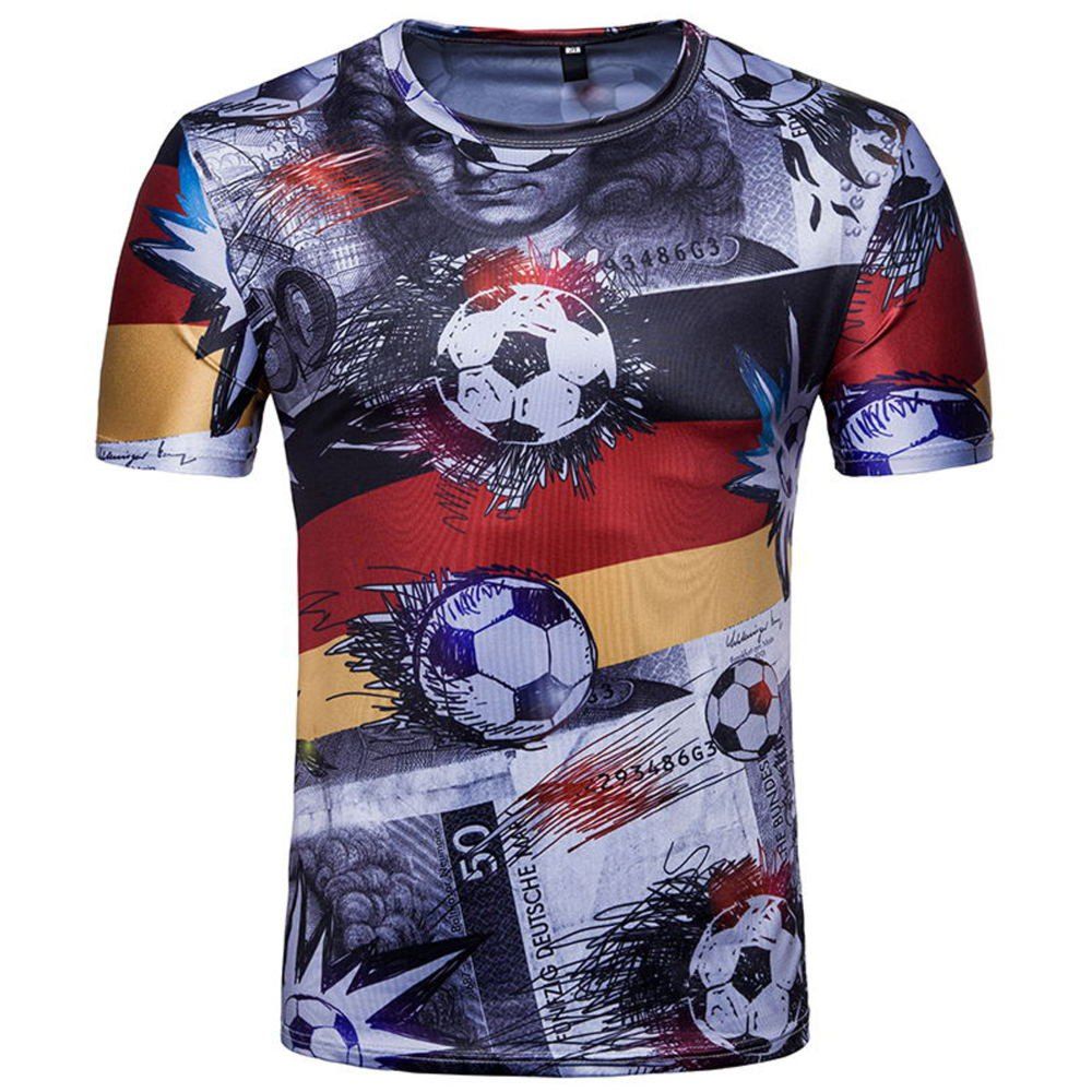 

Men's Soccer Digital Print 3D Short Sleeve T-Shirts, Black