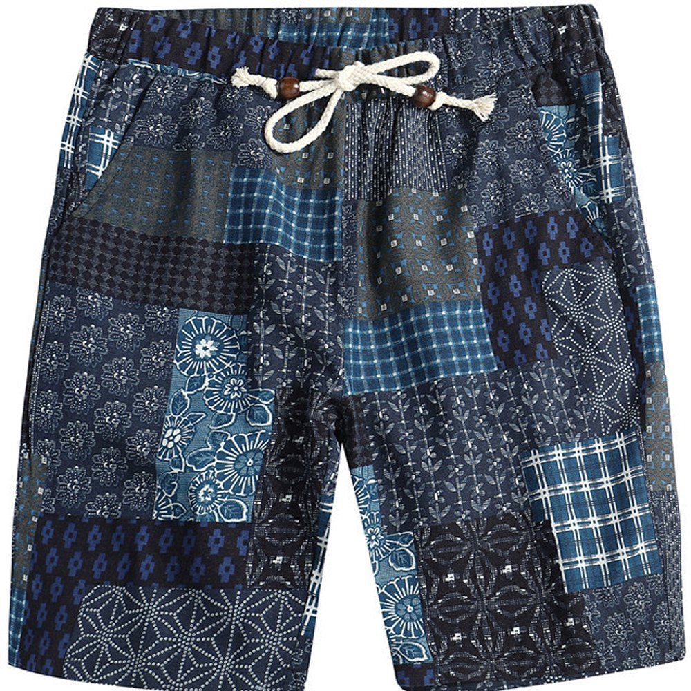 

Men Beach Flower Printed Loose Shorts, Multi-d