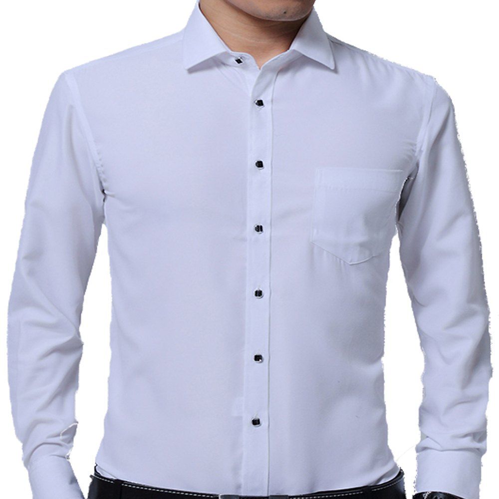 

Long Sleeved Solid Color Shirt, White