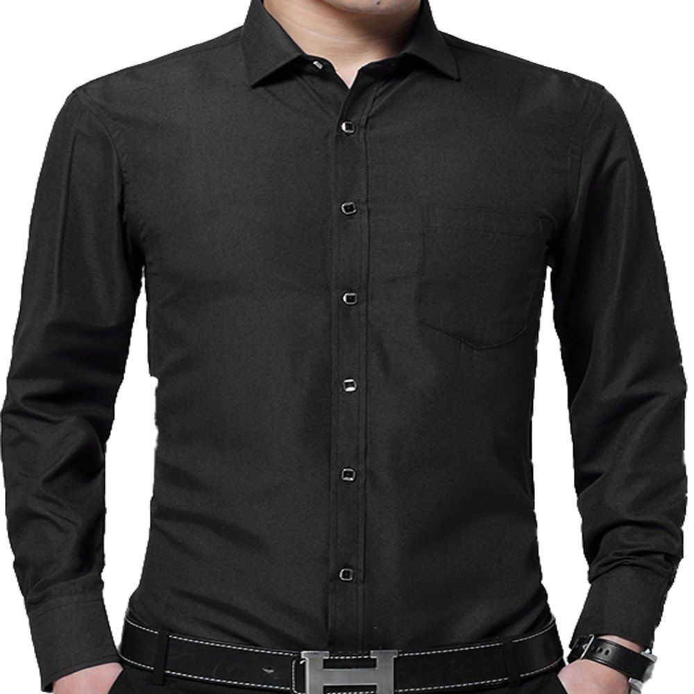 

Long Sleeved Solid Color Shirt, Black