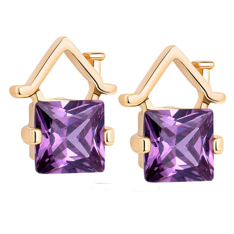 

Beautiful Zircon Earrings ERZ0173, Purple