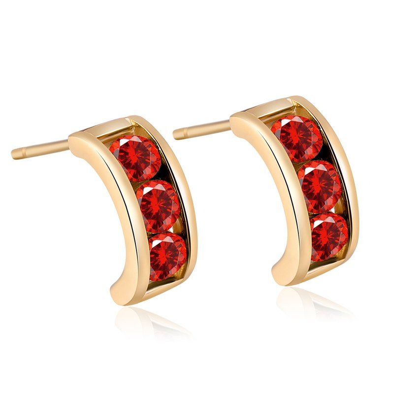 

Simple and Exquisite Character Zircon Earrings ERZ0226, Ruby red