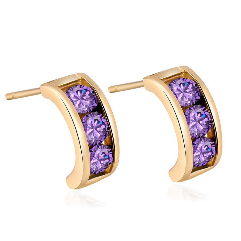 

Simple and Exquisite Character Zircon Earrings ERZ0226, Purple