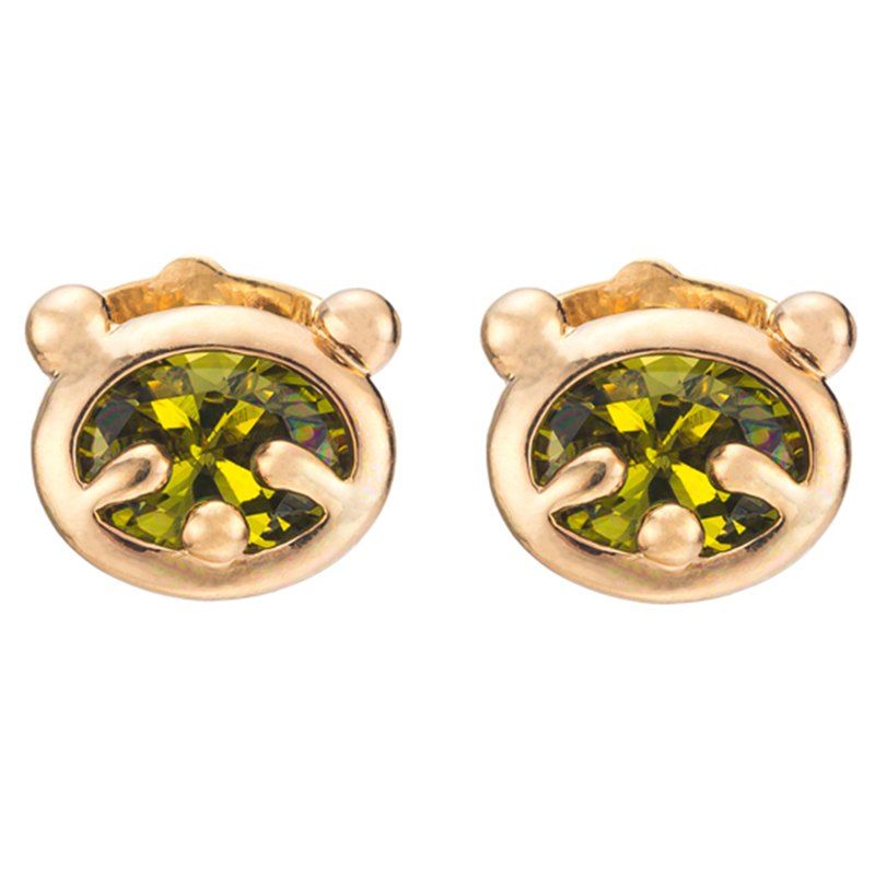 

Little Bear Fine Zircon Earrings ERZ0232, Forest green
