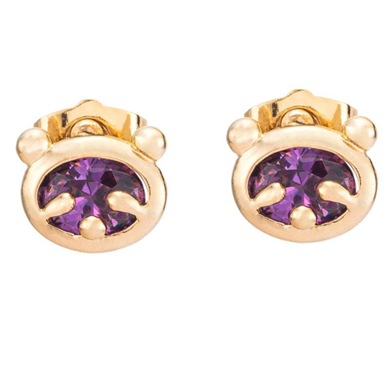 

Little Bear Fine Zircon Earrings ERZ0232, Purple