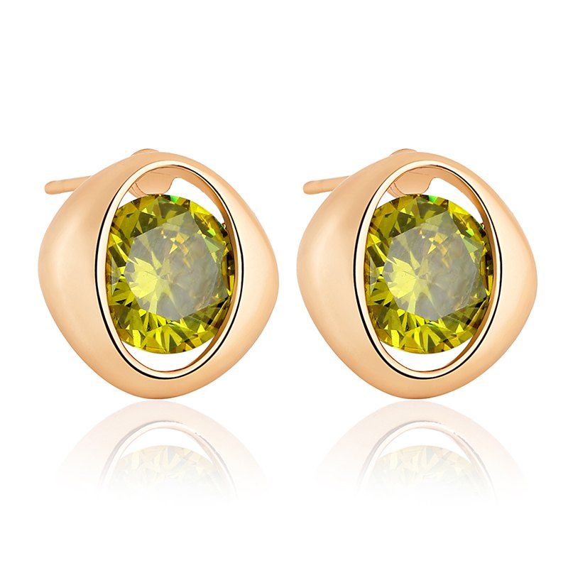 

Simple and Exquisite Character Zircon Earrings ERZ0233, Forest green