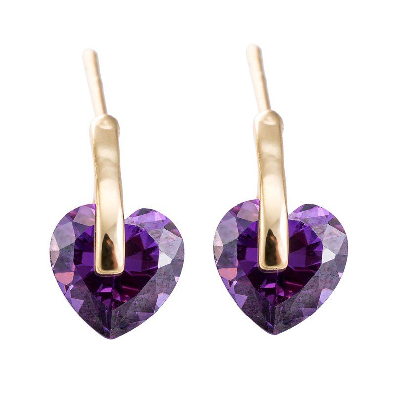 

Fine Zircon Earrings ERZ0237, Purple