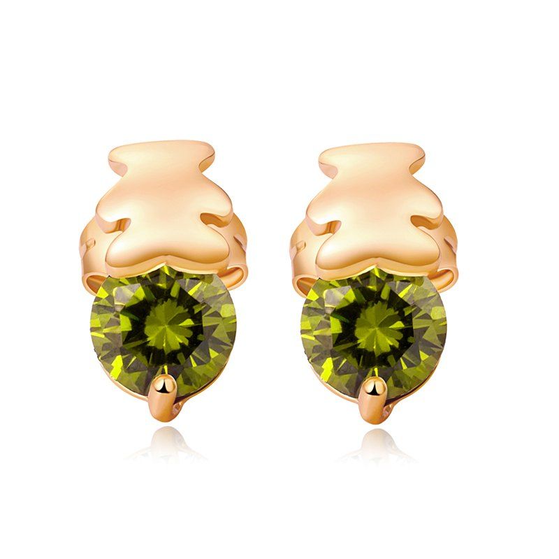 

Fashion Bear Fine Zircon Earrings ERZ0242, Forest green