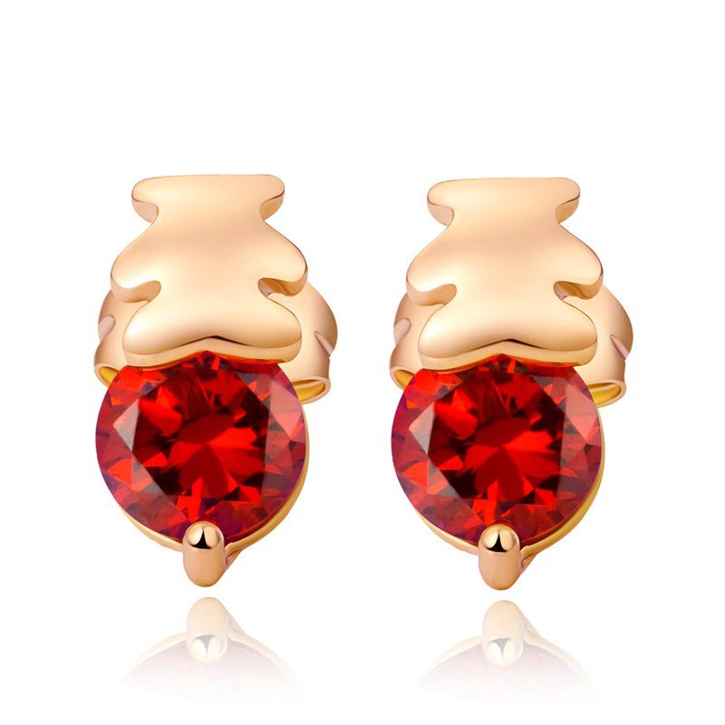 

Fashion Bear Fine Zircon Earrings ERZ0242, Ruby red