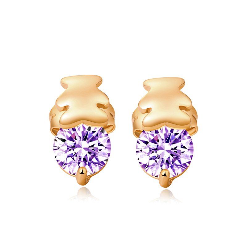 

Fashion Bear Fine Zircon Earrings ERZ0242, Purple