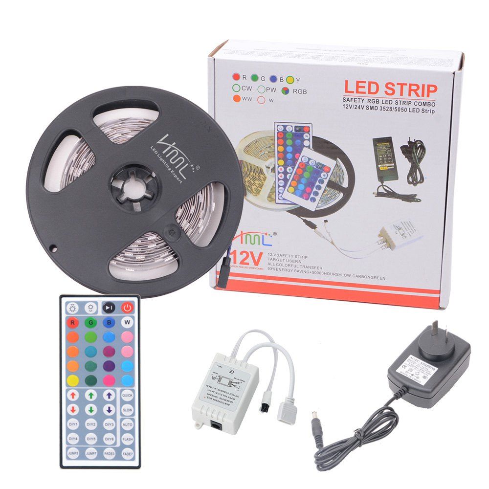

HML 5050 x150 RGB LED Lights Kit with 44key IR Remote Controller and AU-plug, Black